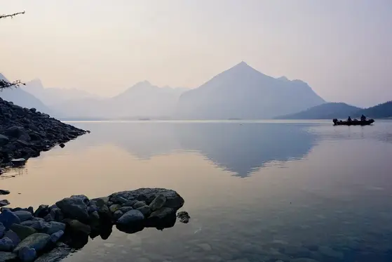 Kananaskis Lakes in Peter Lougheed Provincial Park, near the campground.