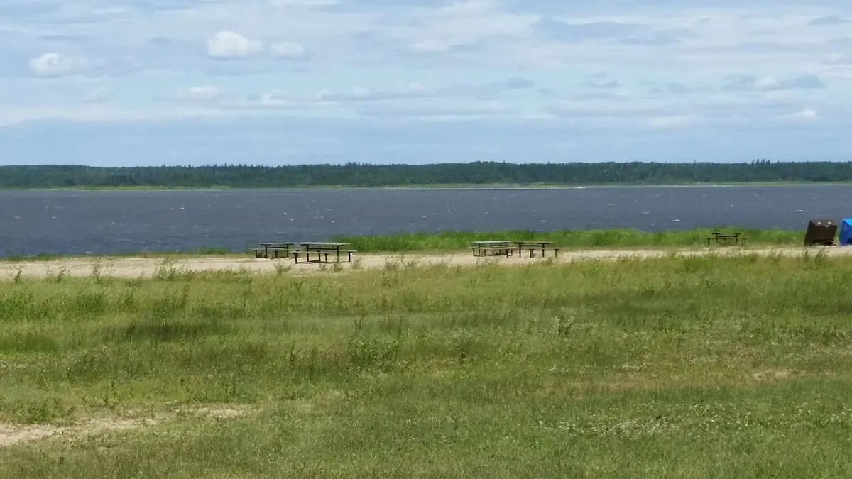 The beach at Miquelon Lake Provincial Park.